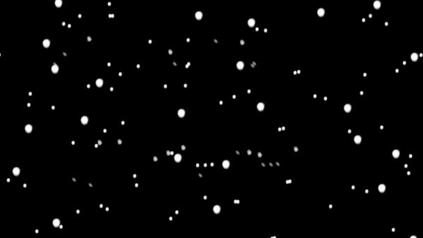 Анімація Шару Білого Снігу Чорному Тлі Високоякісні Кадри — стокове відео