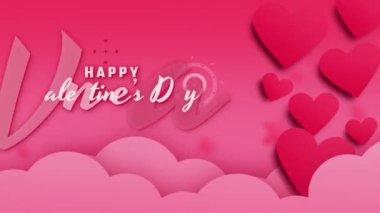 Sevgililer Günü 'nün animasyonu, aşk geçmişi olan bir yazı. Yüksek kalite 4k görüntü