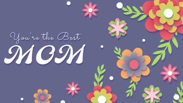 Animação Vocêé Melhor Mãe Com Flores Fundo Adequado Para Celebrações — Vídeo de Stock
