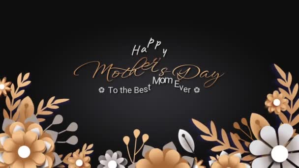 Feliz Día Las Madres Saludo Texto Animación Color Oro Día — Vídeos de Stock