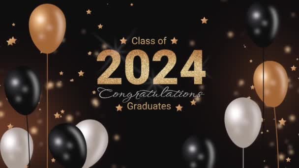 Parabéns Graduados Celebração Animação Turma 2024 Formaturas Imagens Alta Qualidade — Vídeo de Stock