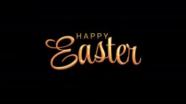 Altın metnin animasyonu Mutlu Paskalyalar. Altın harflerle yazılmış. Yüksek kalite 4k görüntü