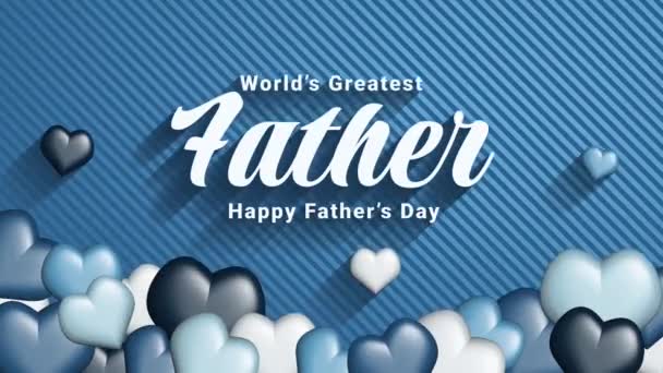 世界上最伟大的父亲动画与爱快乐的父亲节庆祝 高质量的4K镜头 — 图库视频影像