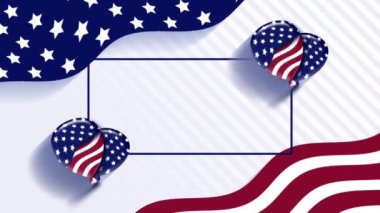 Animasyon dalgalı Amerikan bayrağı geçmişi. Yüksek kalite 4k görüntü