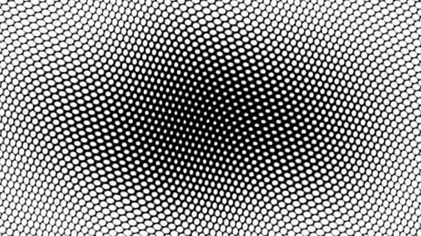 Абстрактна Чорно Біла Хвиляста Напівтонова Анімація Тла Високоякісні Кадри — стокове відео