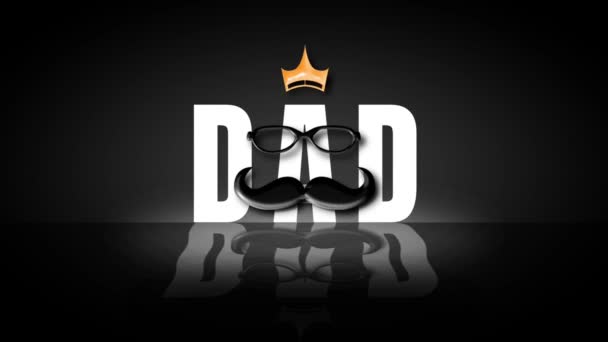 Elegancki Napis Dad Czarnym Tle Dobre Imprezę Dnia Szczęśliwych Ojców — Wideo stockowe