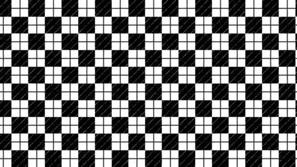 Animation Black White Checkered Pattern Suitable Background High Quality Footage — Stock Video