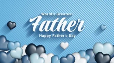 Dünyanın en iyi baba metni aşk animasyonuyla. Mutlu Babalar Günü için iyi. Yüksek kalite 4k görüntü