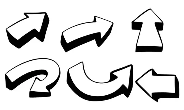 El yapımı Ok koleksiyonu seti. Vektör illüstrasyonu