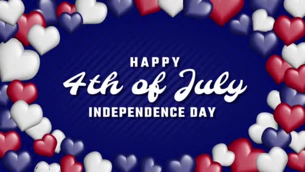 Frohe Feierlichkeiten Zum Unabhängigkeitstag Juli Hintergrundanimation Hochwertiges Filmmaterial — Stockvideo