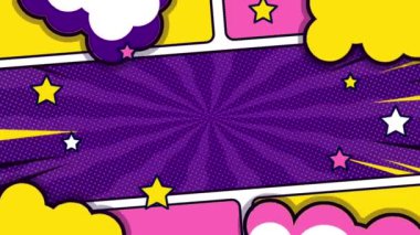 Soyut Çizgi Roman arkaplan animasyonu. Video animasyonu döngüsü. Yüksek kalite 4k görüntü