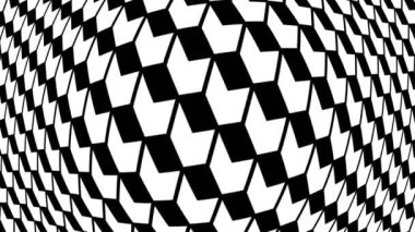 Soyut siyah-beyaz küp desenli arka plan animasyonu. Yüksek kalite 4k görüntü