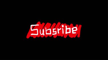 Siyah arkaplan animasyonuna abonelik düğmesinin elle çizilmiş hali. Yüksek kalite 4k görüntü