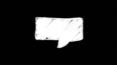 Siyah arkaplan animasyonunda konuşma balonu koleksiyonunun el çizimi. Yüksek kalite 4k görüntü