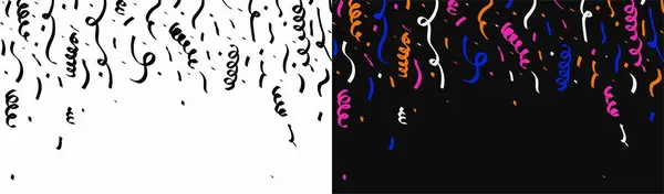 Renkli konfeti sınır çerçevesi. Bir doğum günü partisi ya da kutlama daveti ya da dekor vektörü illüstrasyonu için iyi