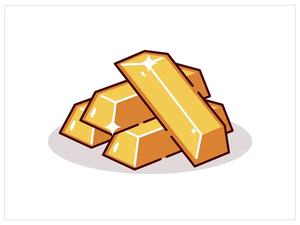 Düz Tasarım Bankacılık ve Finans Altın Çubuğu Simgesi