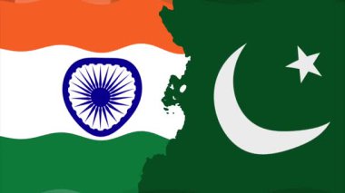 Hindistan ve Pakistan bayrağı. Yüksek kalite 4k görüntü