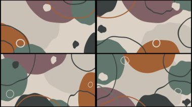 Kopya alanı ile boho tarzında minimal arkaplan animasyonu. Yüksek kalite 4k görüntü