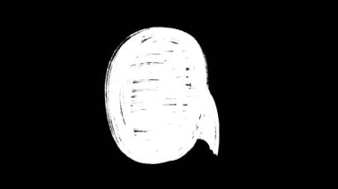 Siyah arka planda beyaz konuşma baloncuğu animasyonu çizilmiş. Yüksek kalite 4k görüntü