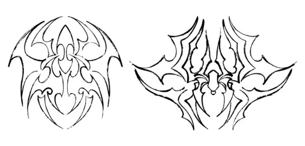 Kabile desenli, siyah kareli Örümcek çizimi Cadılar Bayramı temalı tasarımlar, dövme ilhamı, ürkütücü dekorasyonlar veya eklembacaklı projeler için harika..