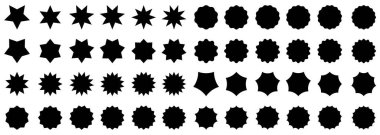 Siyah yıldızlar ve daire çizimi içeren fiyat etiketi