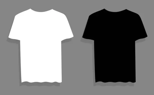 İki adet beyaz ve siyah vektör illüstrasyon tişörtü