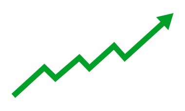 Yeşil ok vektör illüstrasyonlu iş grafiği