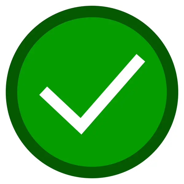 Yeşil ve beyaz işaret simgesi. İşaretleme vektörü Resmini Kontrol Et