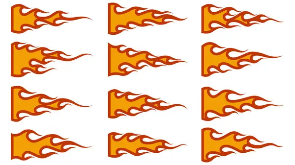 Dövme ve araç dekorasyon vektörü çizimi için kabile tarzında kırmızı ve turuncu alevler