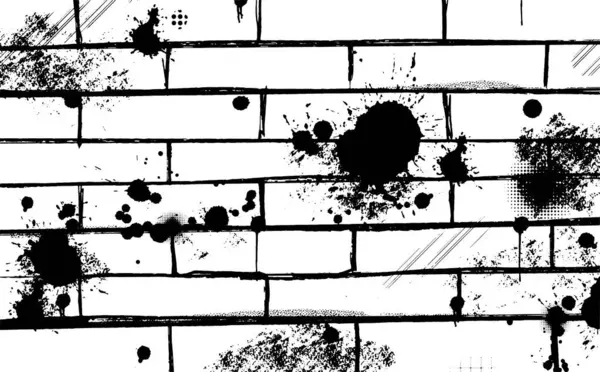 Tuğla duvara siyah mürekkep sıçraması, kentsel tasarım projeleri için dramatik arka plan, grunge dokuları, ya da isyankar sanatsal kavramlar.