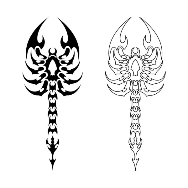 İki akrep kabilesi dövmesi gösteriliyor. Biri sağlam, diğeri de sırada..