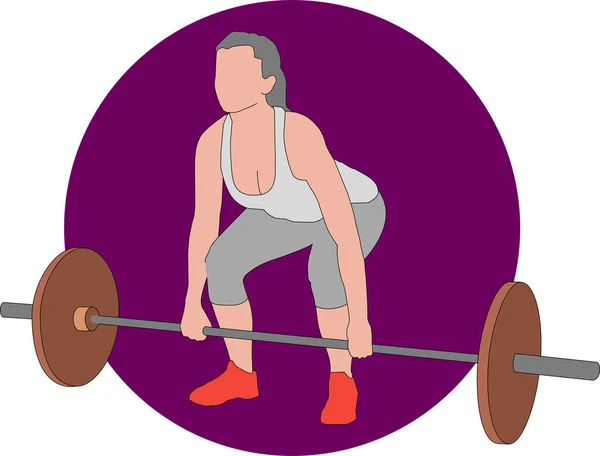 Ilustracja Grafiki Wektorowej Hantli Lady Fitness Nadające Się Logo Lub — Wektor stockowy