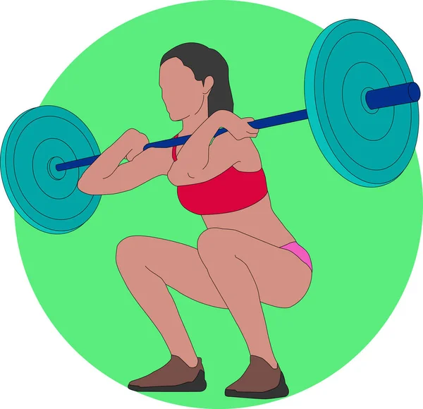 Illustration Vektor Grafik Lady Fitness Lyft Vikt Passar För Logotyp — Stock vektor