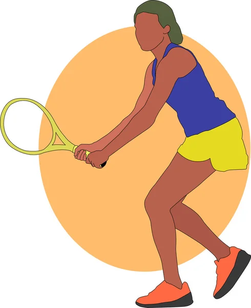 Gráfico Vetor Ilustração Lady Tennis Apto Para Recursos Logotipo Design — Vetor de Stock