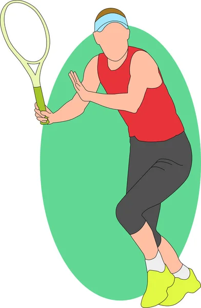 Illusztráció Vektor Grafikus Lady Tenisz Lövés Alkalmas Logó Vagy Tervezési — Stock Vector