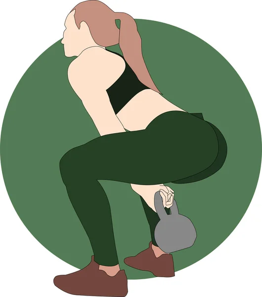 Illustration Vektor Grafik Lady Fitness Lämplig För Logotyp Eller Designresurser — Stock vektor