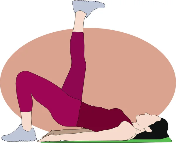 Lady Fitness3 Illustration Vectorielle Plate — Image vectorielle