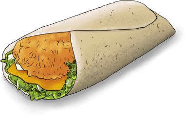 Kebap Düz Vektör İllüstrasyonu