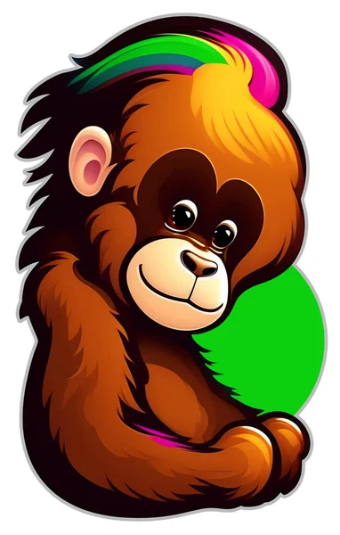 Brown Orangutan Illustration Generated — стокове фото
