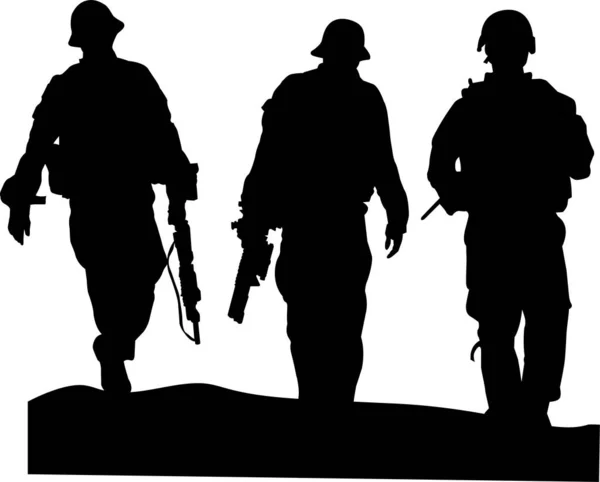 Soldier Silhouette Flat Vector Illustration8 — Stock Vector