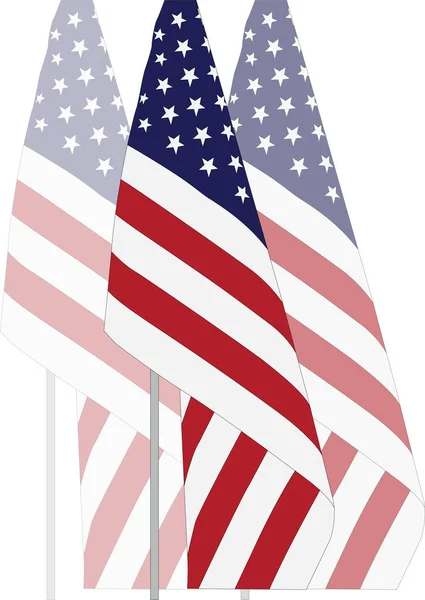 Waving Flag Usa Illustration Wavy American Flag Independence Day Vector — Stock Vector