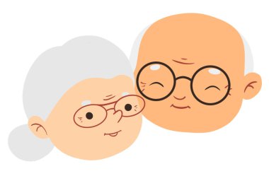 Büyükanne ve büyükbabalar günün kutlu olsun. Tebrik Kart Vektörü illüstrasyonu.