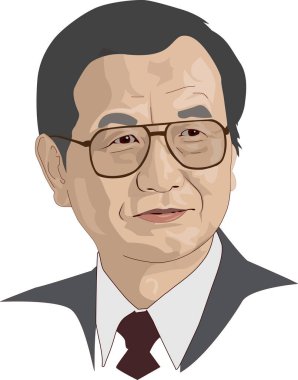 Fujio Masuoka Portre Vektörü İllüstrasyonu