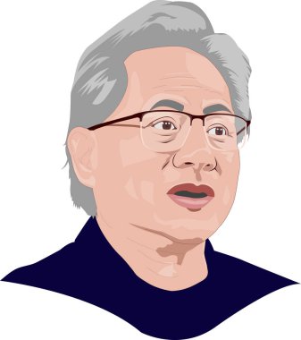 Jensen Huang Portre Vektörü İllüstrasyonu