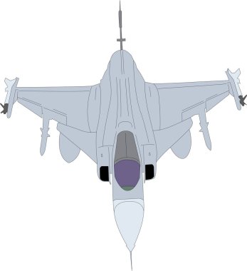 Fighter Jet Düz Tasarım Vektörü İllüstrasyonu