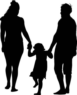 Aile Silueti Düz Tasarım Vektörü İllüstrasyonu