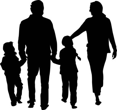 Aile Silueti Düz Tasarım Vektörü İllüstrasyonu