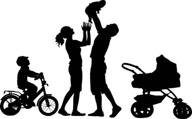 Aile Silueti Düz Tasarım Vektörü İllüstrasyonu