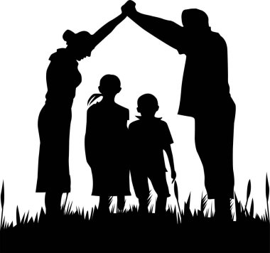 Aile Silueti Düz Tasarım Vektörü İllüstrasyonu