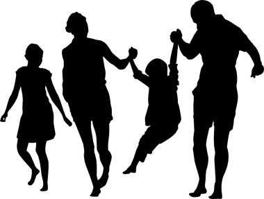 Aile Silueti Düz Tasarım Vektörü İllüstrasyonu